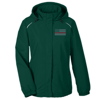 Women's Thin Red Line Firefighter Fleece-lined Windbreaker Jacket Jackets Forest X-Small