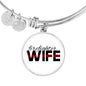 Firefighter Wife Engravable Bangle - Silver or Gold Jewelry Luxury Bangle (Silver) No