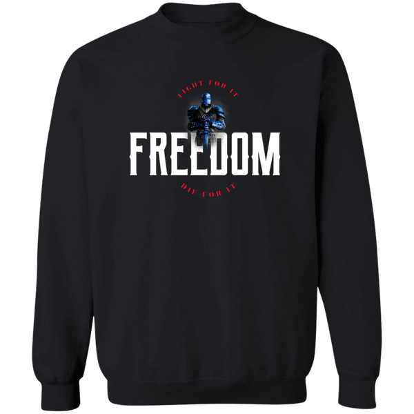 Freedom: Fight for It. Die for It. Athletic Patriotic Pullover Sweatshirt Sweatshirts Black S 