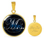 Mrs Thin Blue Line Engravable Necklace - Silver or Gold Jewelry Luxury Necklace (Gold) Yes