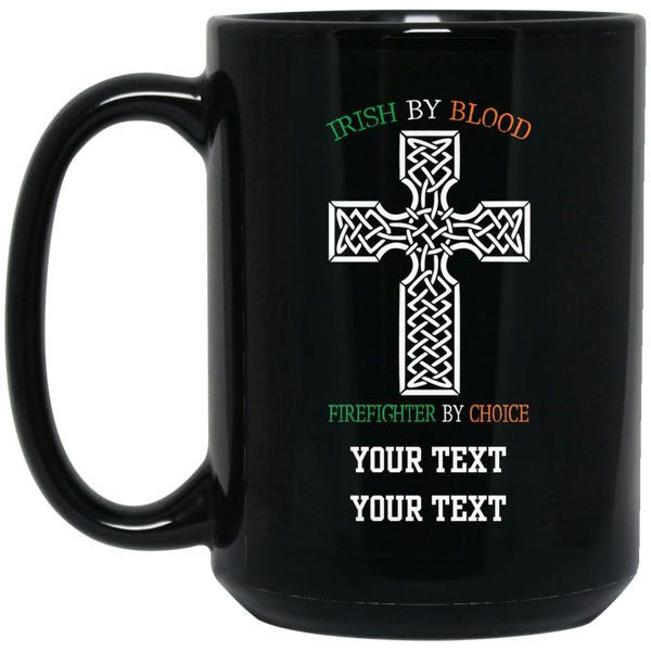 Personalized Defend The Line Celtic Firefighter Cross Mug Drinkware Black One Size 