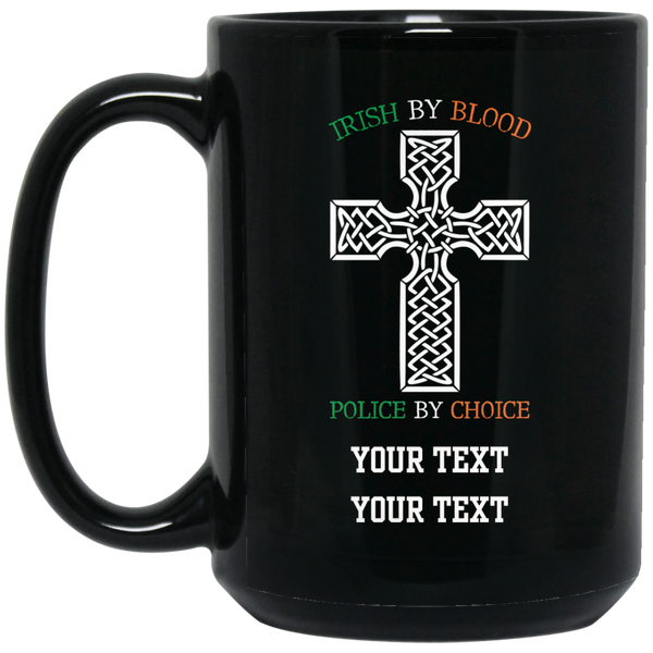Personalized Defend The Line Celtic Police Cross Mug Drinkware Black One Size 