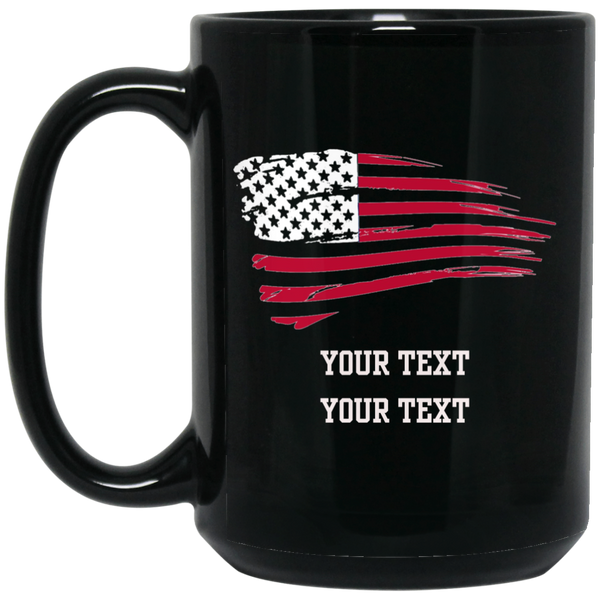 Personalized Tattered Red Flag Mug Drinkware Black One Size 