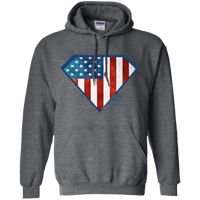Super USA Hoodie Sweatshirts CustomCat Dark Heather Small 
