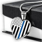 Thin Blue Line Engravable Heart Necklace - Silver or Gold Jewelry ShineOn Fulfillment
