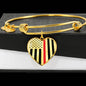 Thin Red Line Engravable Heart Bangle - Silver or Gold Jewelry ShineOn Fulfillment