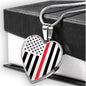 Thin Red Line Engravable Heart Necklace Jewelry ShineOn Fulfillment