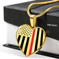 Thin Red Line Engravable Heart Necklace Jewelry ShineOn Fulfillment