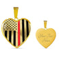 Thin Red Line Engravable Heart Necklace Jewelry ShineOn Fulfillment Luxury Necklace (Gold) Yes