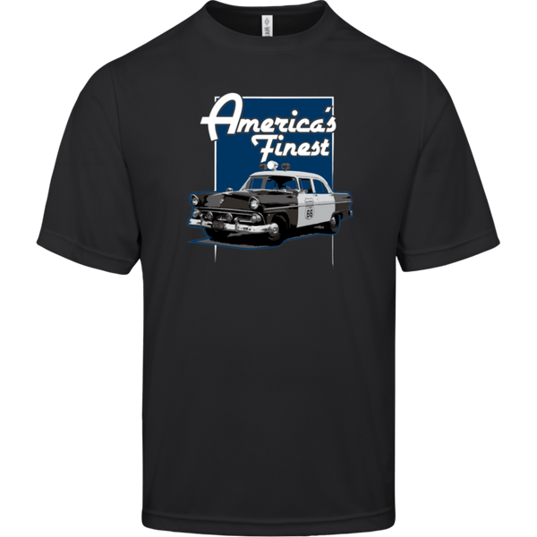 America's Finest Vintage Police Car Lightweight Athletic T-Shirt T-Shirts Black S 