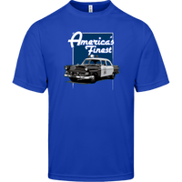 America's Finest Vintage Police Car Lightweight Athletic T-Shirt T-Shirts Royal S 