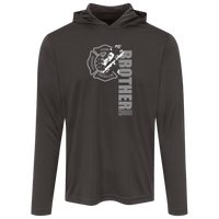 Mens Firefighter Brotherhood Performance Hooded Tee Iron Grey S 