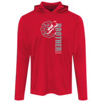Mens Firefighter Brotherhood Performance Hooded Tee True Red S 