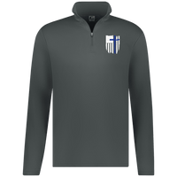 Men's Thin Blue Line Cross Law Enforcement Police Performance Pullover Quarter Zip Graphite S 