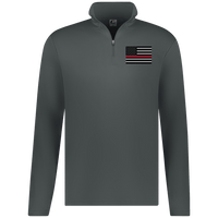 Men's Thin Red Line Firefighter Performance Pullover Quarter Zip Graphite S 