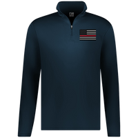 Men's Thin Red Line Firefighter Performance Pullover Quarter Zip Navy S 