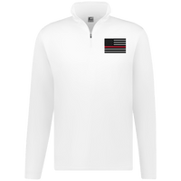 Men's Thin Red Line Firefighter Performance Pullover Quarter Zip White S 