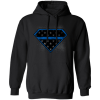 Super Police Thin Blue Line Hoodie Sweatshirts Black S 