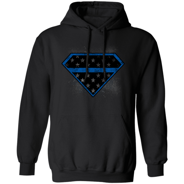 Super Police Thin Blue Line Hoodie Sweatshirts Black S 