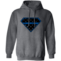 Super Police Thin Blue Line Hoodie Sweatshirts Dark Heather S 