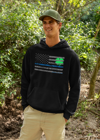 Thin Blue Line Clover Hoodie Sweatshirts 