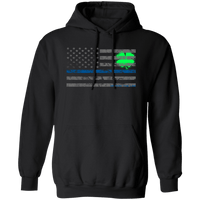 Thin Blue Line Clover Hoodie Sweatshirts Black S 
