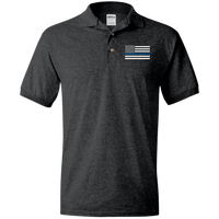 Thin Blue Line Flag Polo Shirt Apparel Dark Heather S 