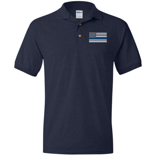 Thin Blue Line Flag Polo Shirt Apparel Navy S 