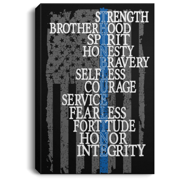 Thin Blue Line Police Law Enforcement Framed Canvas Housewares White 8