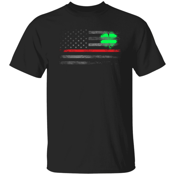 Thin Red Line Clover T-Shirt T-Shirts Black S 