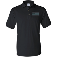 Thin Red Line Firefighter Casual Polo Shirt Black S 