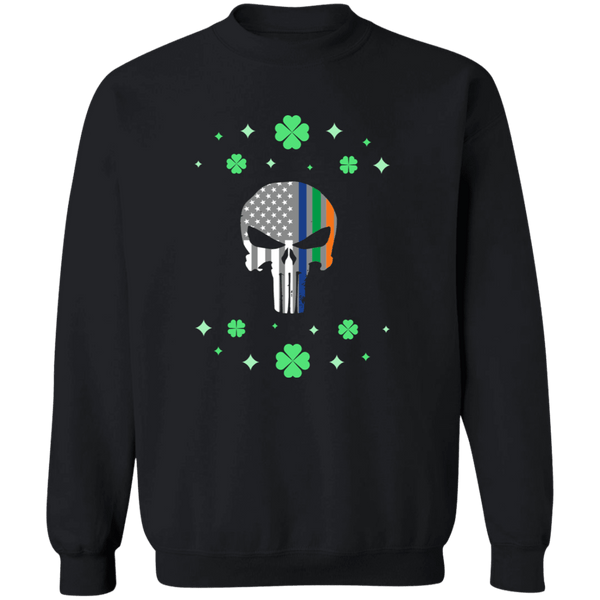 Unisex Thin Blue Line Irish Punisher Sweatshirt Sweatshirts Black S 