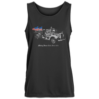 Vintage Police Car Thin Blue Line Women's Moisture Wicking Athletic Training Tank Activewear Black X-Small 