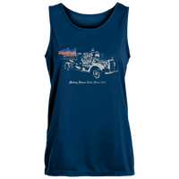 Vintage Police Car Thin Blue Line Women's Moisture Wicking Athletic Training Tank Activewear Navy X-Small 