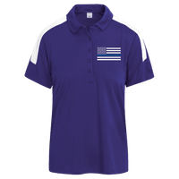 Women's Thin Blue Line Performance Polo Polo Shirts Purple/White X-Small 