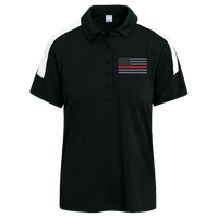 Women's Thin Red Line Performance Polo Polo Shirts Black/White X-Small 