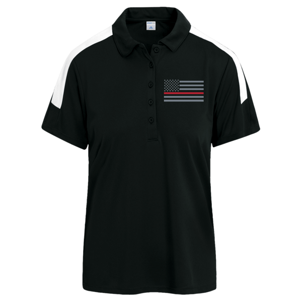 Women's Thin Red Line Performance Polo Polo Shirts Black/White X-Small 
