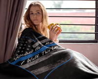 "Because He's Mine, I Walk This Line" Premium Mink Sherpa Blanket Blankets 