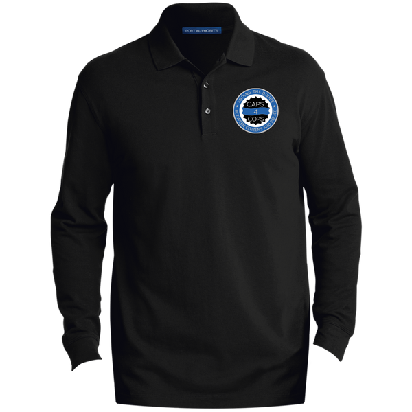 Caps 4 Cops Long Sleeve Polo Polo Shirts Black/ X-Small 