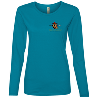Coppershield 884L Anvil Ladies' Lightweight LS T-Shirt T-Shirts CustomCat Caribbean Blue S 