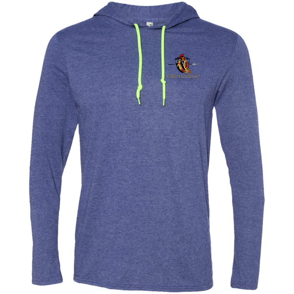 Coppershield - Men's Long-Sleeve T-Shirt Hoodie T-Shirts Heather Blue/Neon Yellow S 