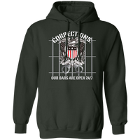 Corrections Thin Grey Line Open Bars Hoodie Sweatshirts Forest Green S 