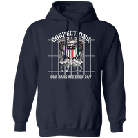 Corrections Thin Grey Line Open Bars Hoodie Sweatshirts Navy S 