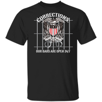 Corrections Thin Grey Line Open Bars T-Shirt T-Shirts Black S 