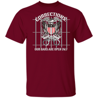 Corrections Thin Grey Line Open Bars T-Shirt T-Shirts Garnet S 