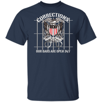 Corrections Thin Grey Line Open Bars T-Shirt T-Shirts Navy S 