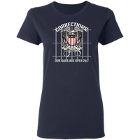 Corrections Thin Grey Line Open Bars T-Shirt T-Shirts Navy S 