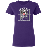 Corrections Thin Grey Line Open Bars T-Shirt T-Shirts Purple S 