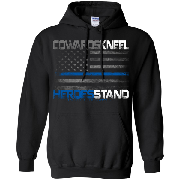 Cowards Kneel Hoodie Sweatshirts CustomCat Black Small 