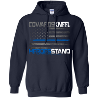 Cowards Kneel Hoodie Sweatshirts CustomCat Navy Small 